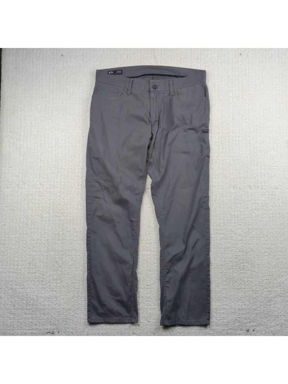 Y2K Oakley Straight Leg Chino Pants Mens Sz 36x32 Dark Gray Tech Cyber Preppy